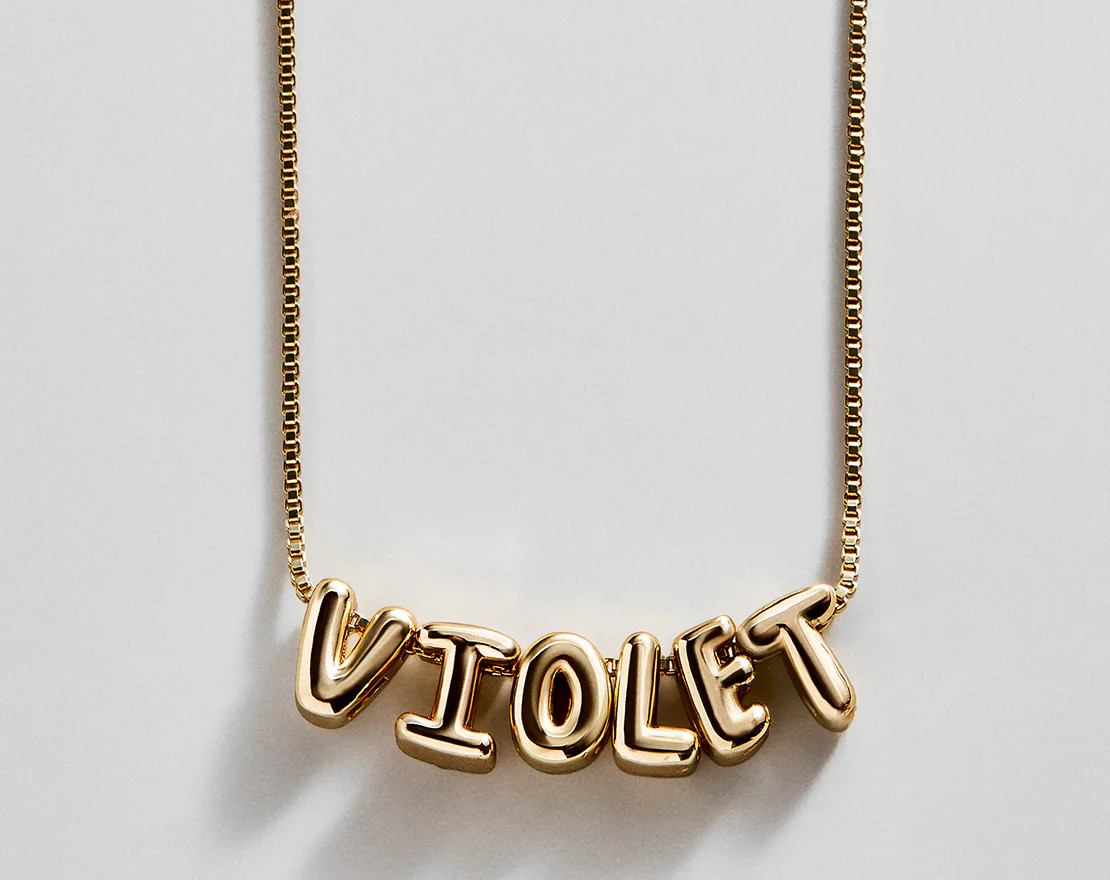 Bubble Letter Custom Necklace - Small Bubble Letter | BaubleBar
