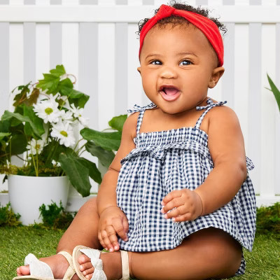 Carter's Just One You®️ Baby Girls' 3pc Gingham Top & Bottom Set - Blue/Red | Target