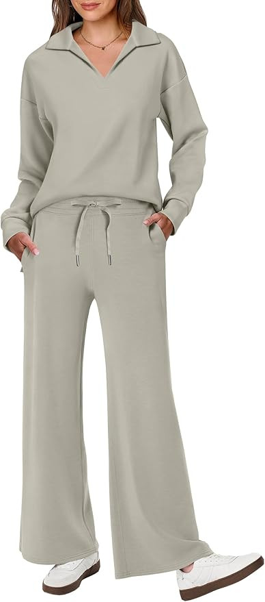 ANRABESS Womens 2 Piece Outfits Sweatsuit Long Sleeve Oversized Sweatshirt Sweatpants Tracksuit S... | Amazon (US)