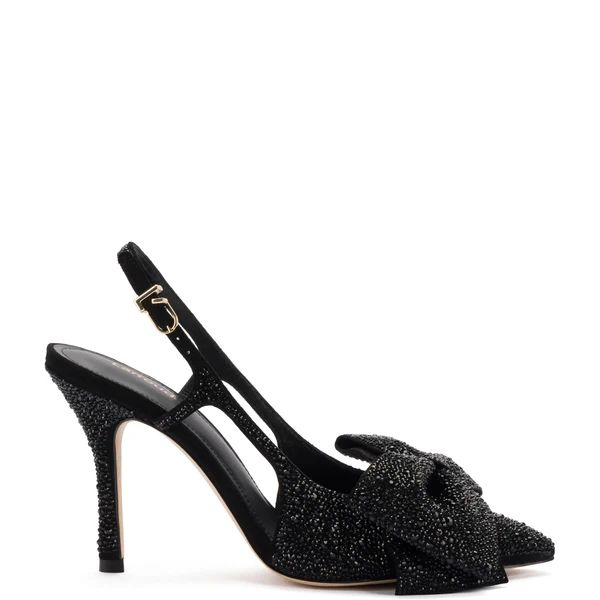 Elle Crystal Pump In Black Suede | Larroude