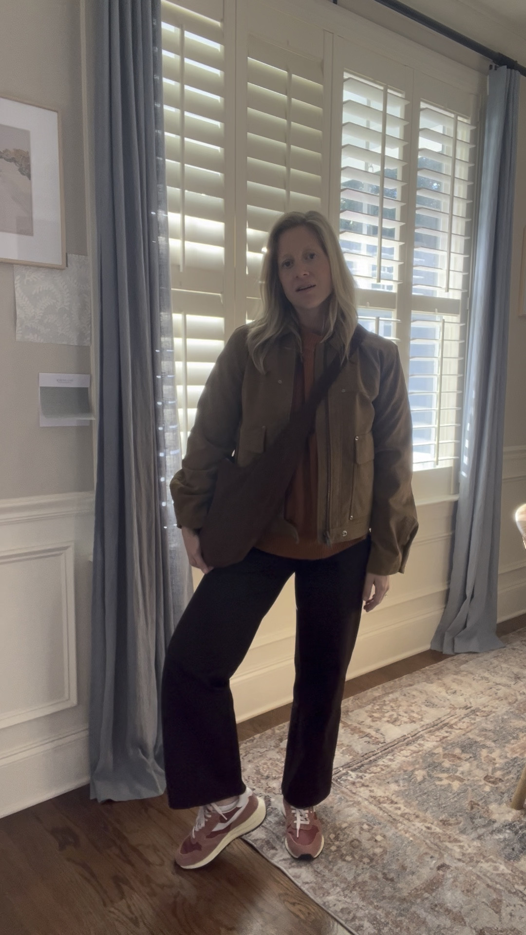real mom outfit - faux brown suede jacket - free people sweater - oversized sweater - suede hobo bag - autry sneakers - casual style - fall outfit 

#LTKootd #LTKmomlife #LTKSeasonal