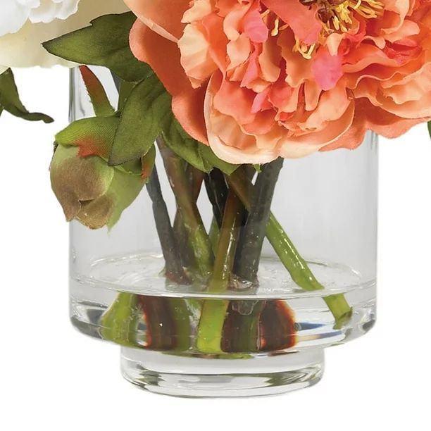 Nearly Natural Peony Artificial Flower Arrangement, Multicolor | Walmart (US)