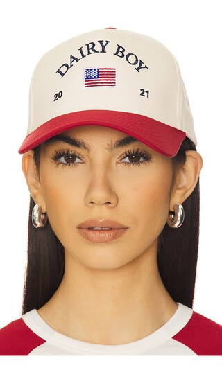 Dairy Boy American Trucker Hat in Red,Cream. | Revolve Clothing (Global)