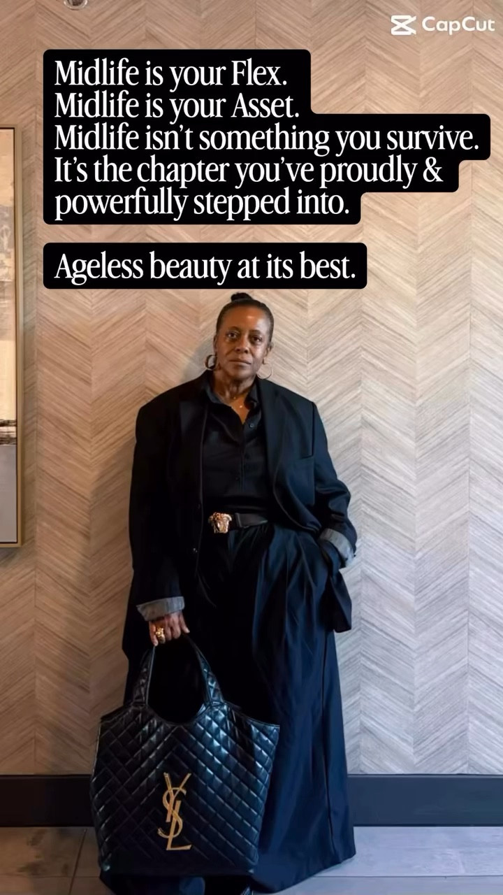 Sis, just a reminder…

If you’re in your midlife transition,
and even for a moment you’ve questioned this chapter of your life…

know this:

This age is your flex.
This age is your asset.

This is what makes you valuable.
This is what makes you rare.
This is what makes you beauty.

Midlife isn’t something you survive.
It’s the chapter you’ve proudly and powerfully stepped into.

Send this to a woman who needs to remember she’s not behind… she’s becoming.

And if you’re that woman who maybe today isn’t confidently stepping into her power…
save this for later.Links are in my bio
#midlifeconfidence #over40 #over50 #ageless #agelessstyle