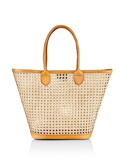Valeria Rattan & Leather Tote | Saks Fifth Avenue