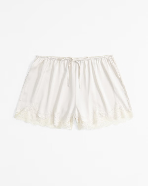 Women's Lace and Satin Sleep Short | Women's Matching Sets | Abercrombie.com | Abercrombie & Fitch (UK)