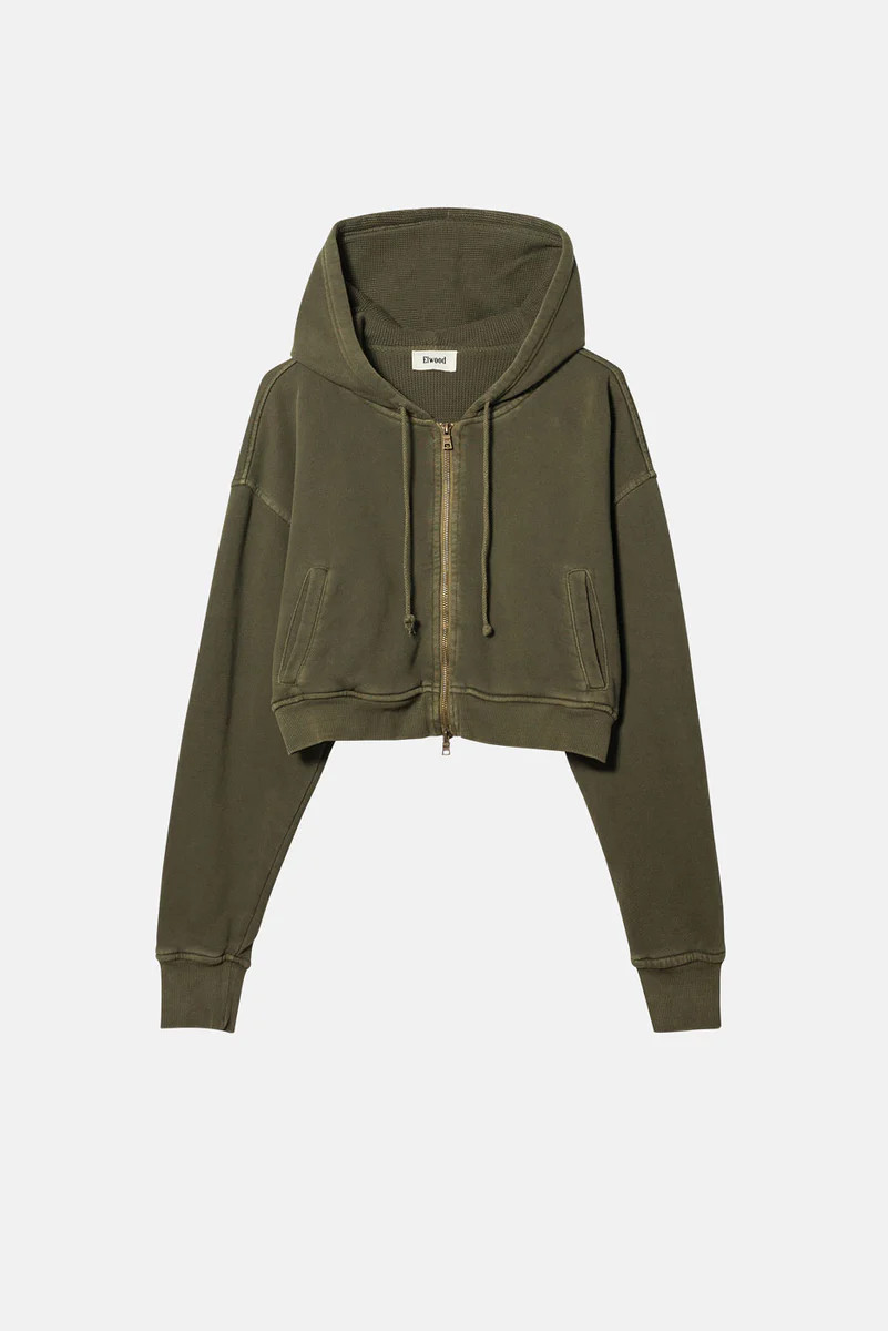 BABYDOLL CROP ZIP HOODIE | Elwood Clothing
