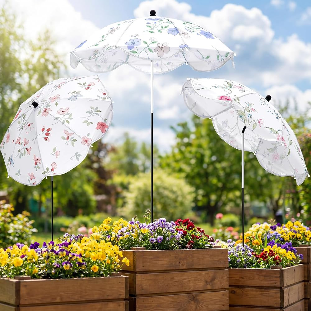 Shinylin Plant Umbrella for Outdoor Adjustable Sun Shade Covers 24" Sun Protection Cloth UV Umbre... | Amazon (US)