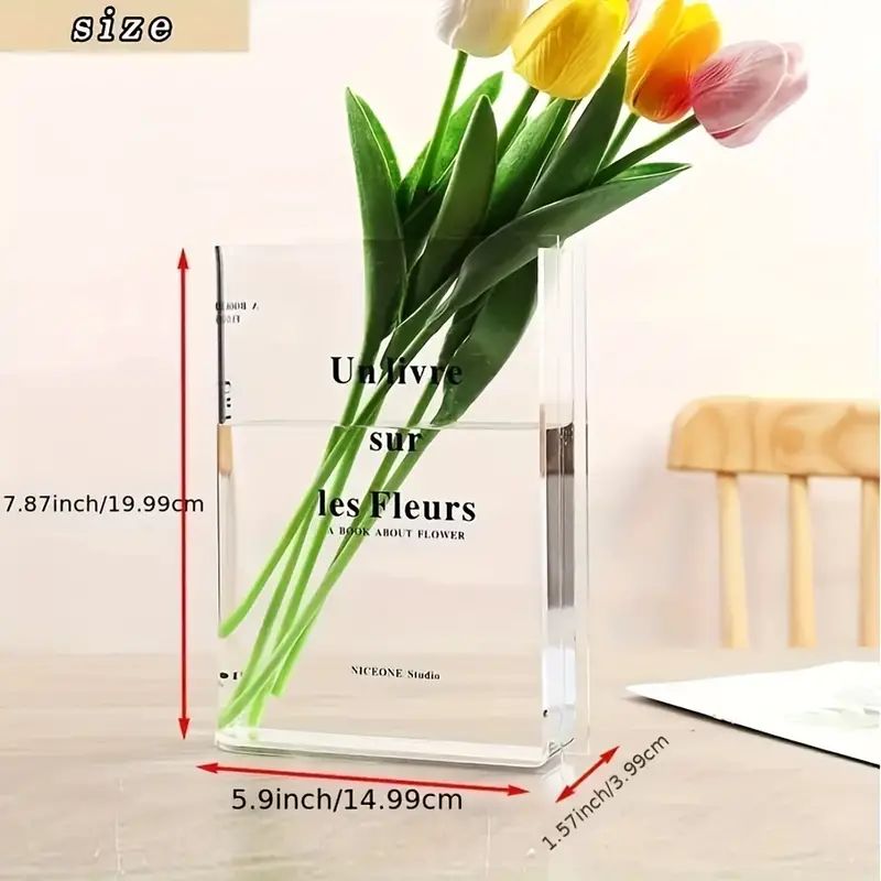 Acrylic Flower Vase Clear Book Vase Flowers Unique Modern - Temu | Temu Affiliate Program
