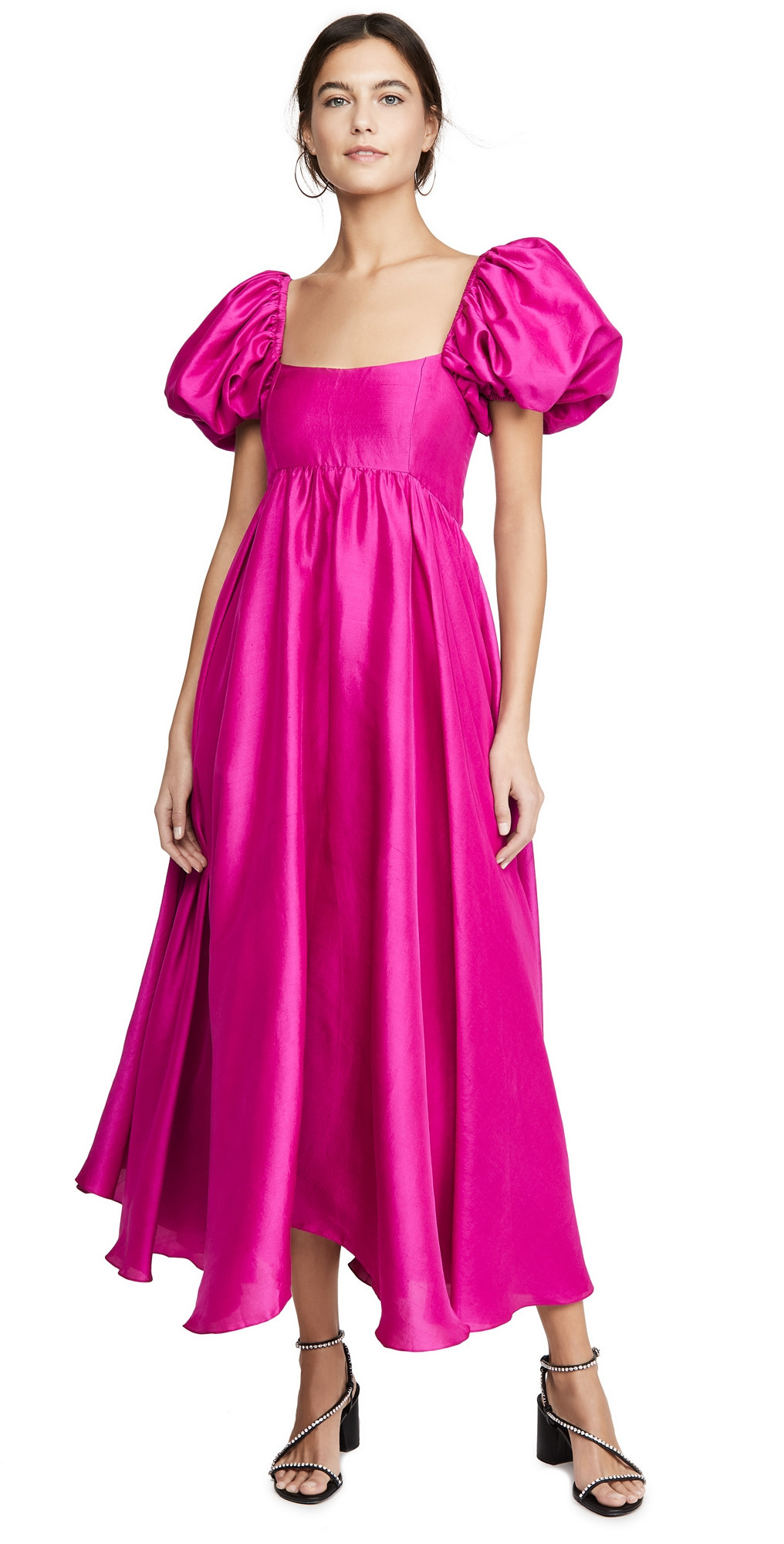Azeeza Rory Puff Sleeve Dress Magenta XS | Shopbop