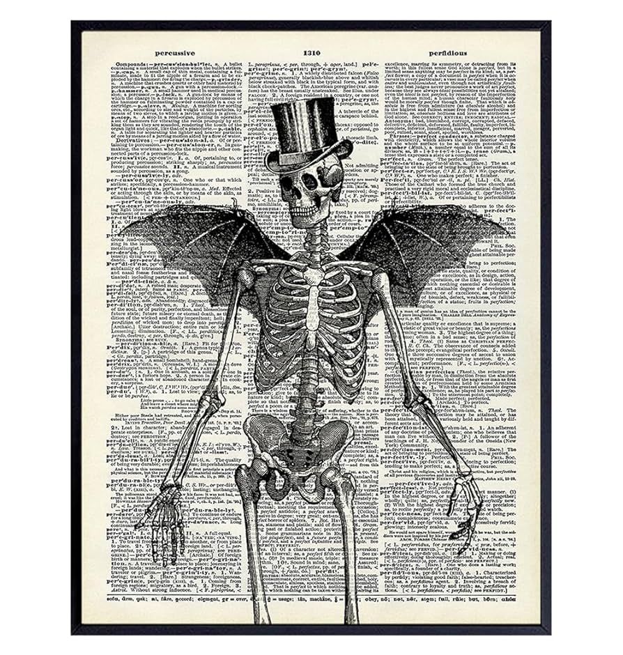Gothic Skeleton Decor 11x14 - Halloween Decorations - Steampunk Decor - Goth Gothic Home Decor - ... | Amazon (US)