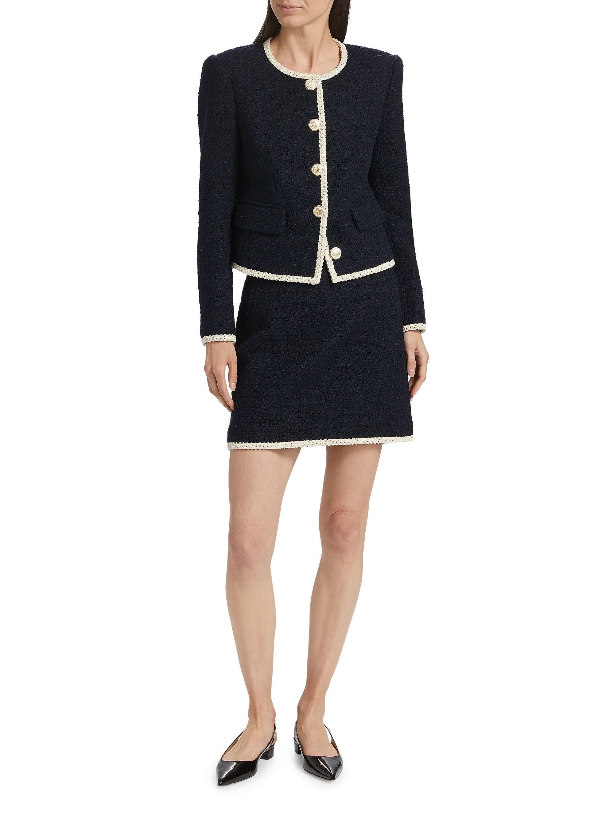Shop Veronica Beard Mabel Tweed Button-Up Jacket | Saks Fifth Avenue | Saks Fifth Avenue