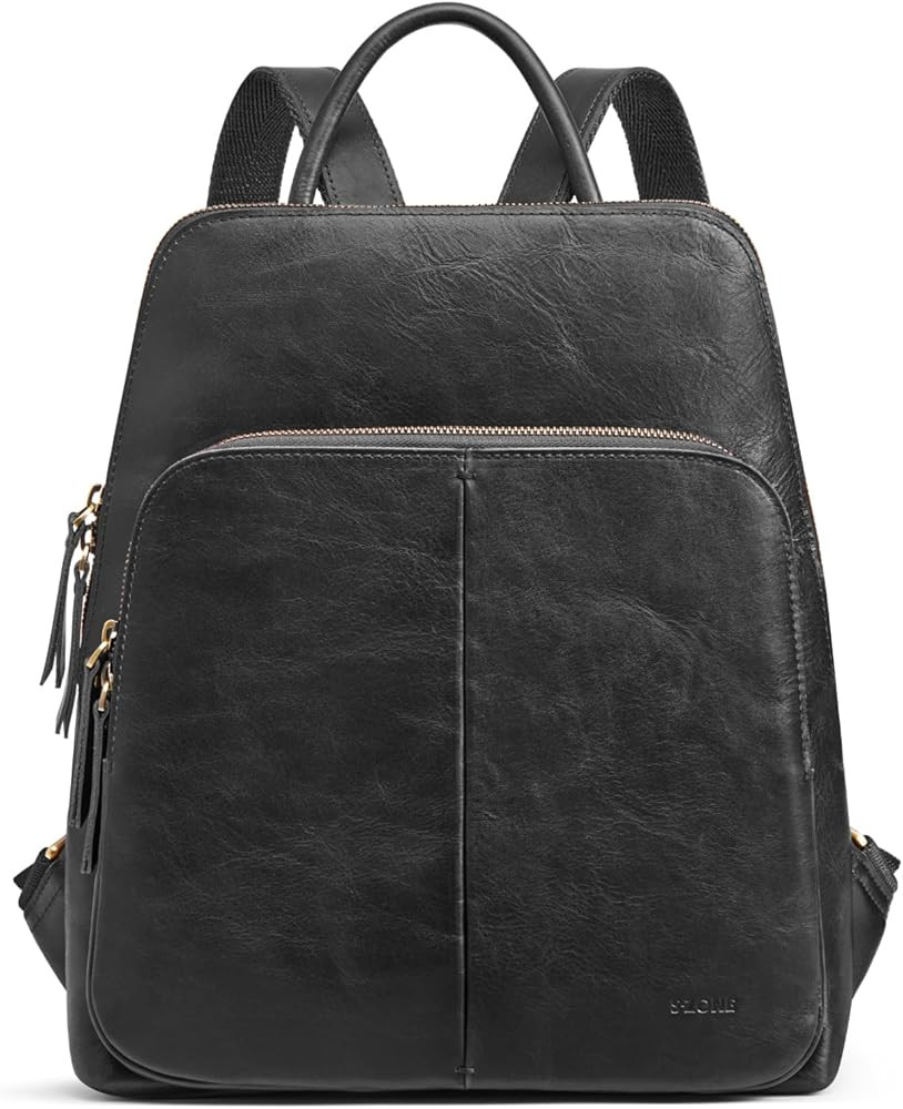 S-ZONE Small Leather Backpack for Women Fashion Designer Purse Anti-theft RFID Travel Bag | Amazon (US)
