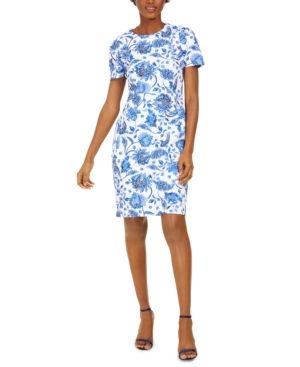 Calvin Klein Floral Short-Sleeve Sheath Dress | Macys (US)