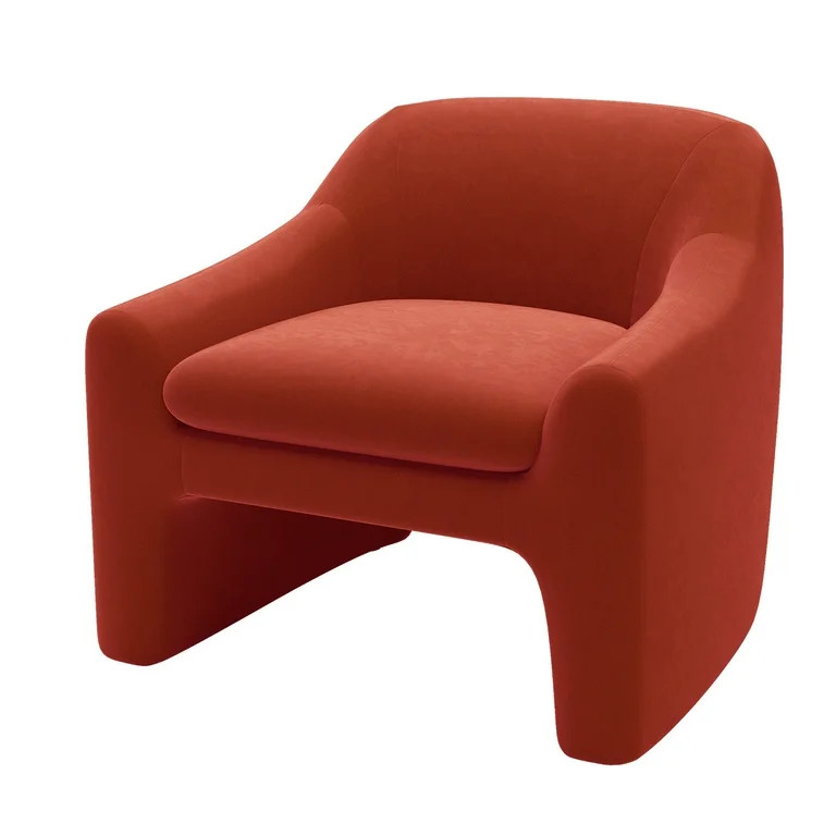 Better Homes & Gardens Emerson Curvy Accent Chair, Rustic Red Velvet | Walmart (US)