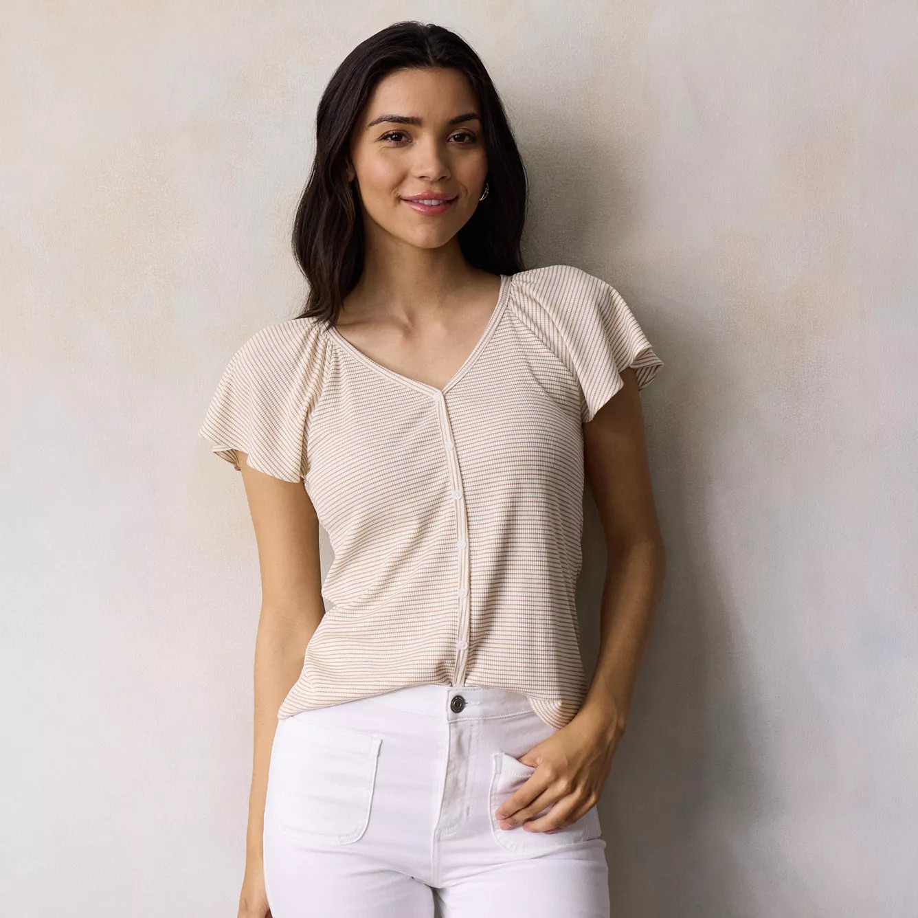 Women's LC Lauren Conrad Flutter Sleeve Top | Kohl's