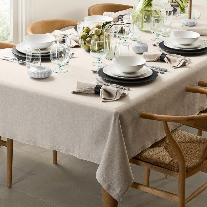 Italian Washed Linen Tablecloth | Williams-Sonoma
