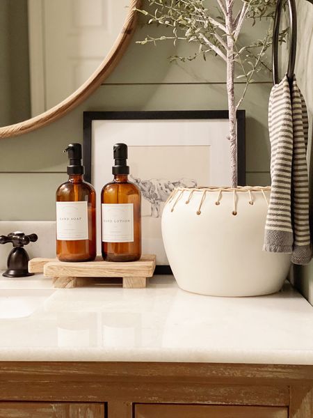 Powder bathroom styling and counter top decor 🤍 #bath #bathroom 

#LTKstyletip #LTKhome