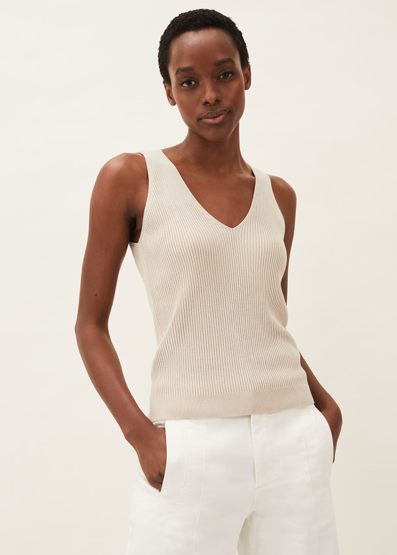Caryl Ribbed Vest Top | Phase Eight (UK)