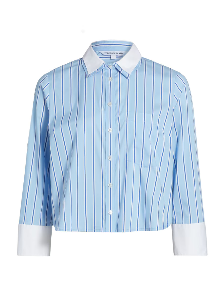 Maia Contrast Double Collar Top | Saks Fifth Avenue