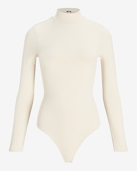 Body Contour Mock Neck Cutout Back Thong Bodysuit | Express