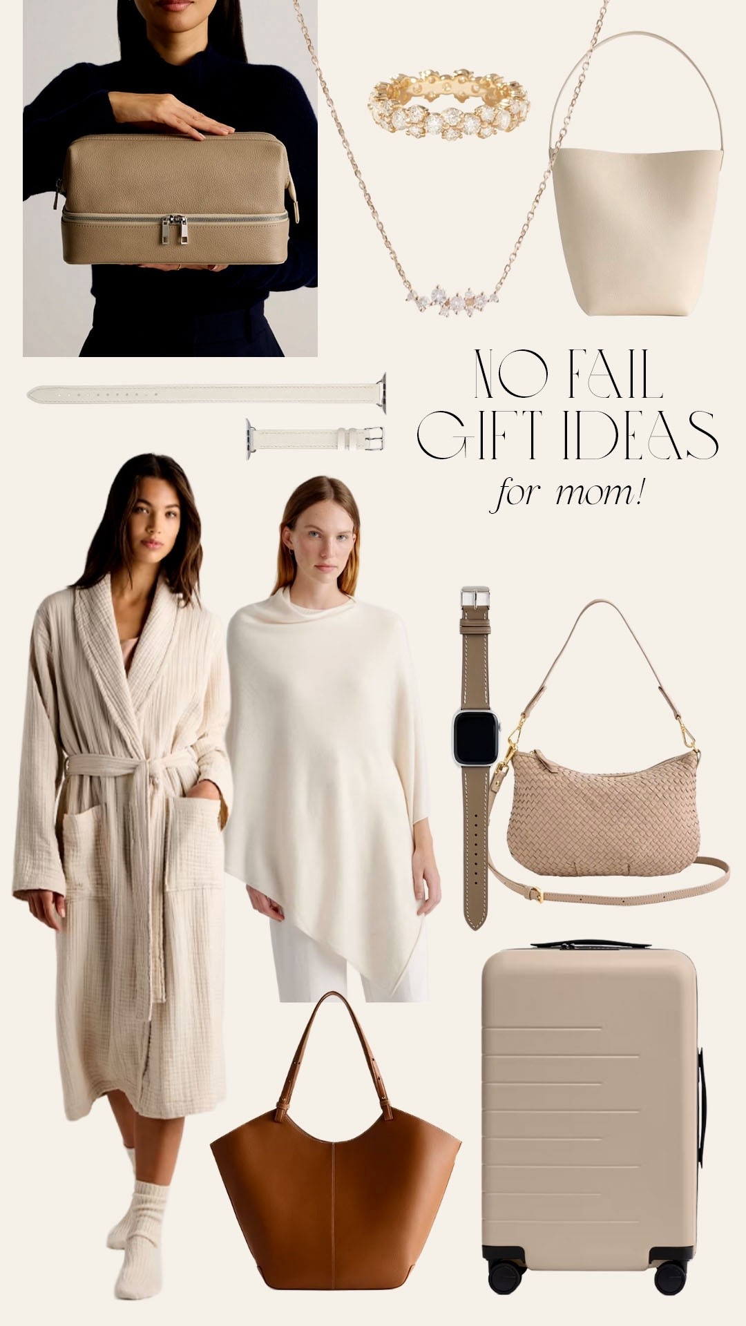 No fail gift ideas for mom 

I ordered my mom this Apple Watch strap. I feel like it makes it a little more elevated. Any travel items are great like this cream colored luggage and a poncho perfect for flights.. You also can’t go wrong with any other bags such a great price point and this robe too.

#LTKmomlife #LTKMothersDay #LTKOver40