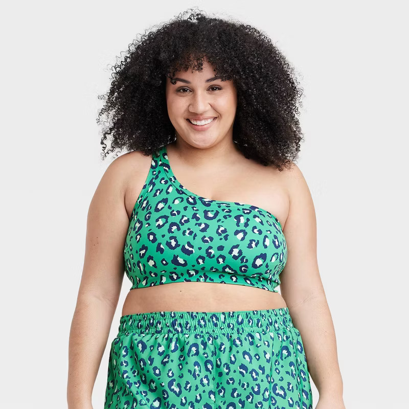 Women's Light Support Brushed Sculpt Asymmetrical Sports Bra - All in Motion™ | Target