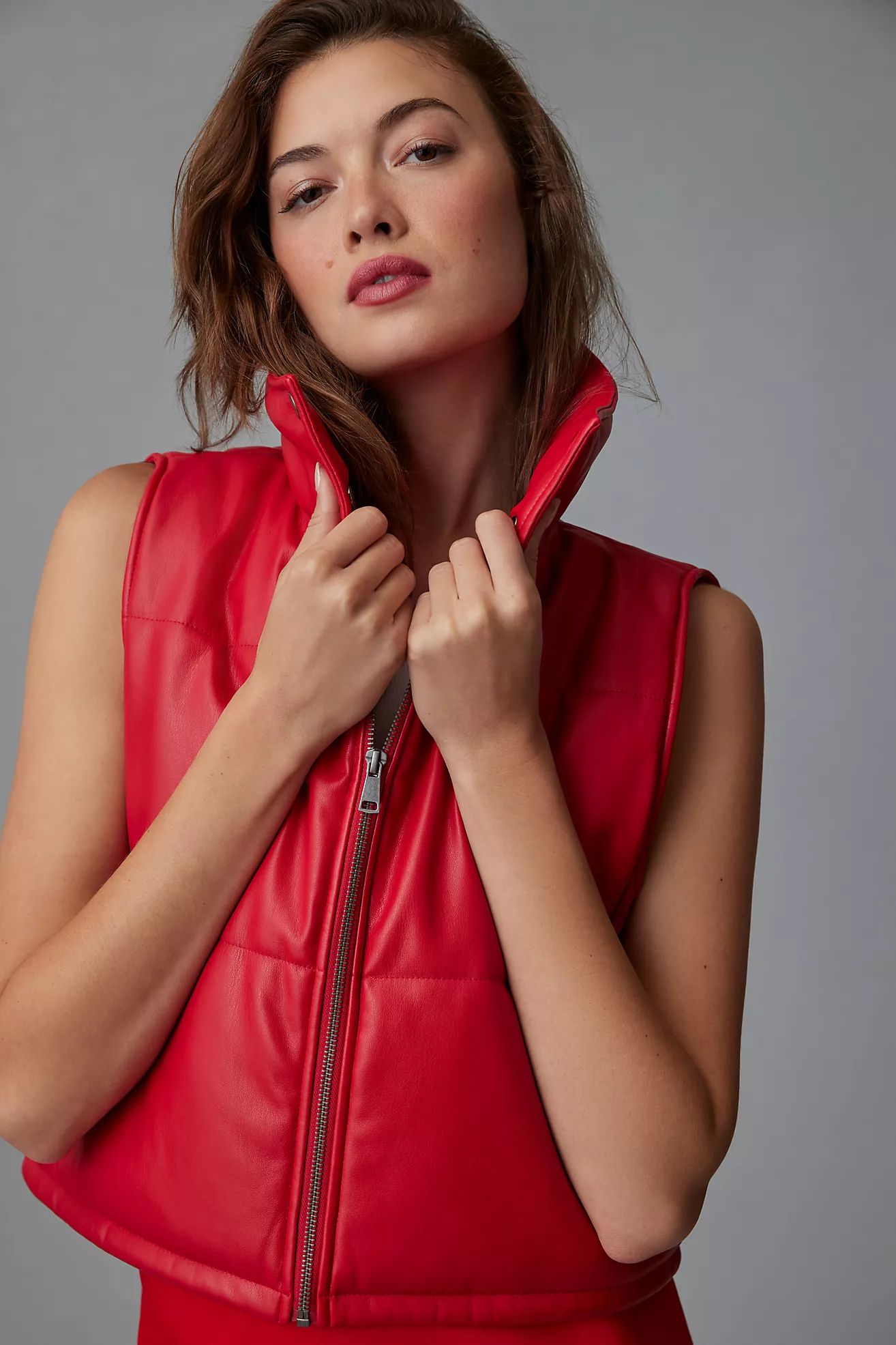 By Anthropologie Faux Leather Vest | Anthropologie (US)