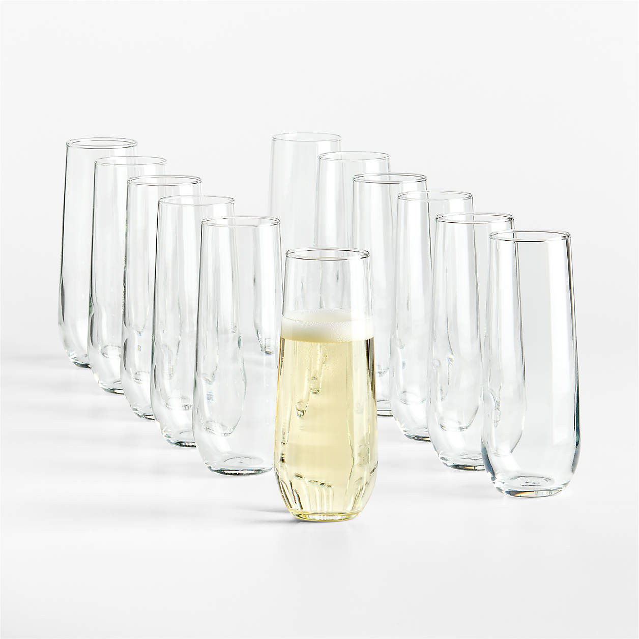 Aspen 9-Oz. Stemless Champagne Flute Glasses, Set of 12 + Reviews | Crate & Barrel | Crate & Barrel