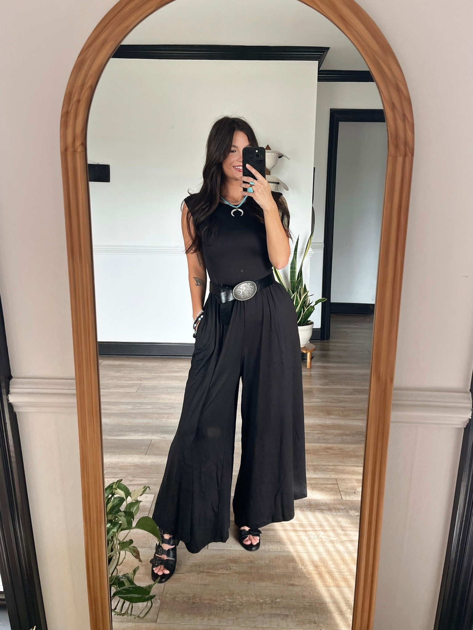 Wide leg jumpsuit still available in a few sizes! Petite friendly and flowy comfy material! Wearing size small 

#LTKgrwm #LTKootd #LTKSeasonal