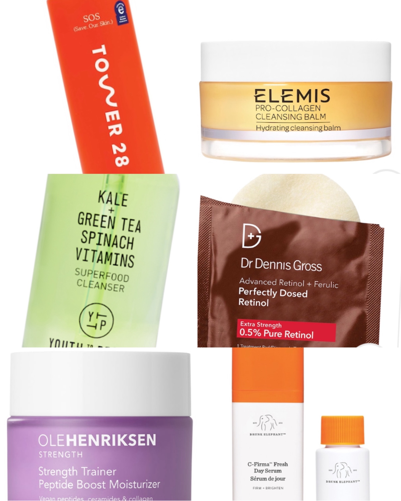 Current favorite skincare products!! The Elemis makeup remover is like aromatherapy, it smells so good and works so well. The Dr Dennis exfoliating pads I’ve been using for years and they’re gentle but make a noticeable difference in my skin. The only thing not listed is my tretinoin which is prescribed. 