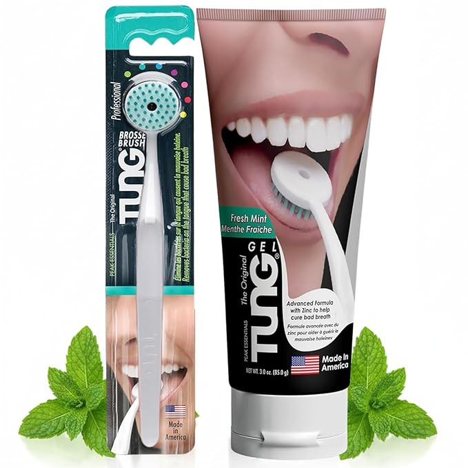 Tung Tongue Cleaning Kit, Tung Brush and Gel, Bad Breath Odor Eliminator, Halitosis Defense, USA ... | Amazon (US)