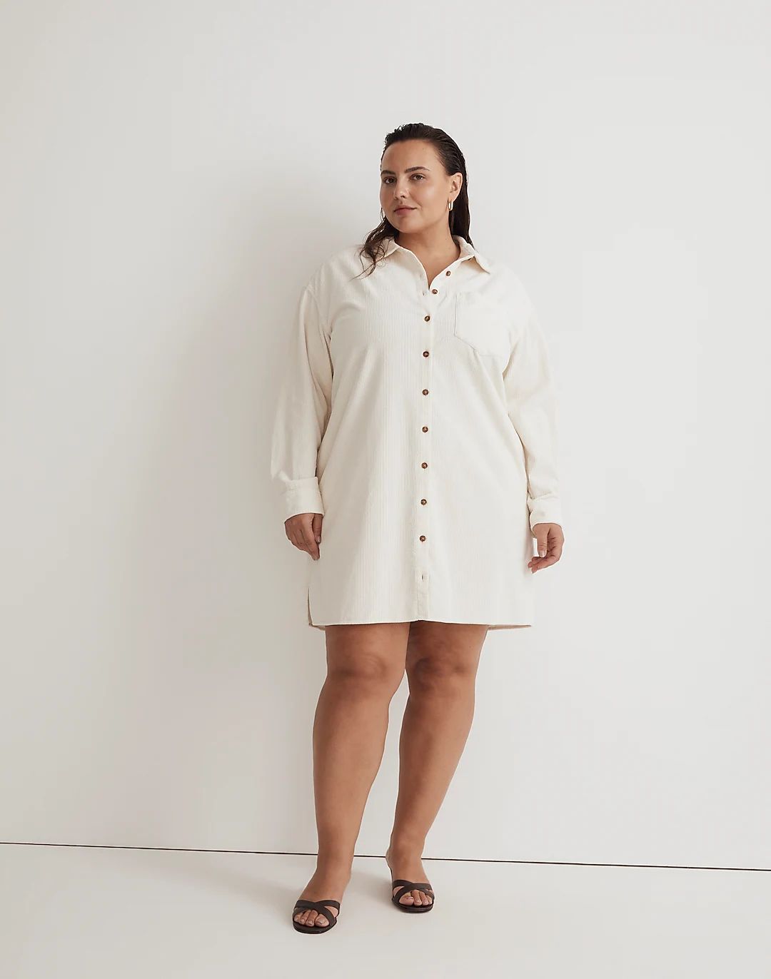 Plus Corduroy Easy Mini Shirtdress | Madewell