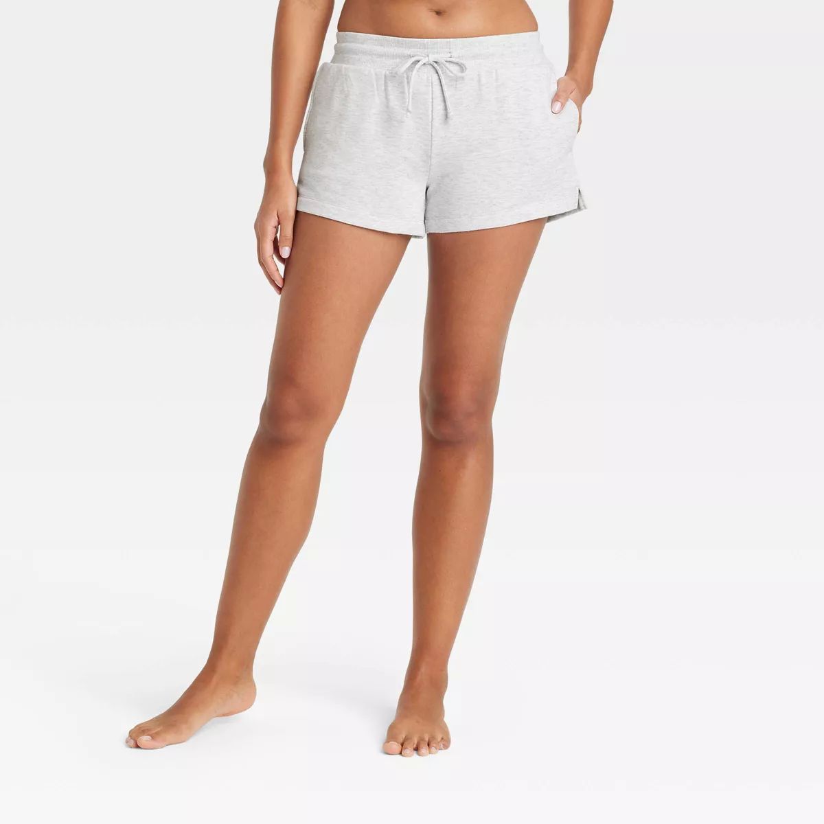 Women's Beautifully Soft Fleece Lounge Shorts - Stars Above™ Light Gray L | Target