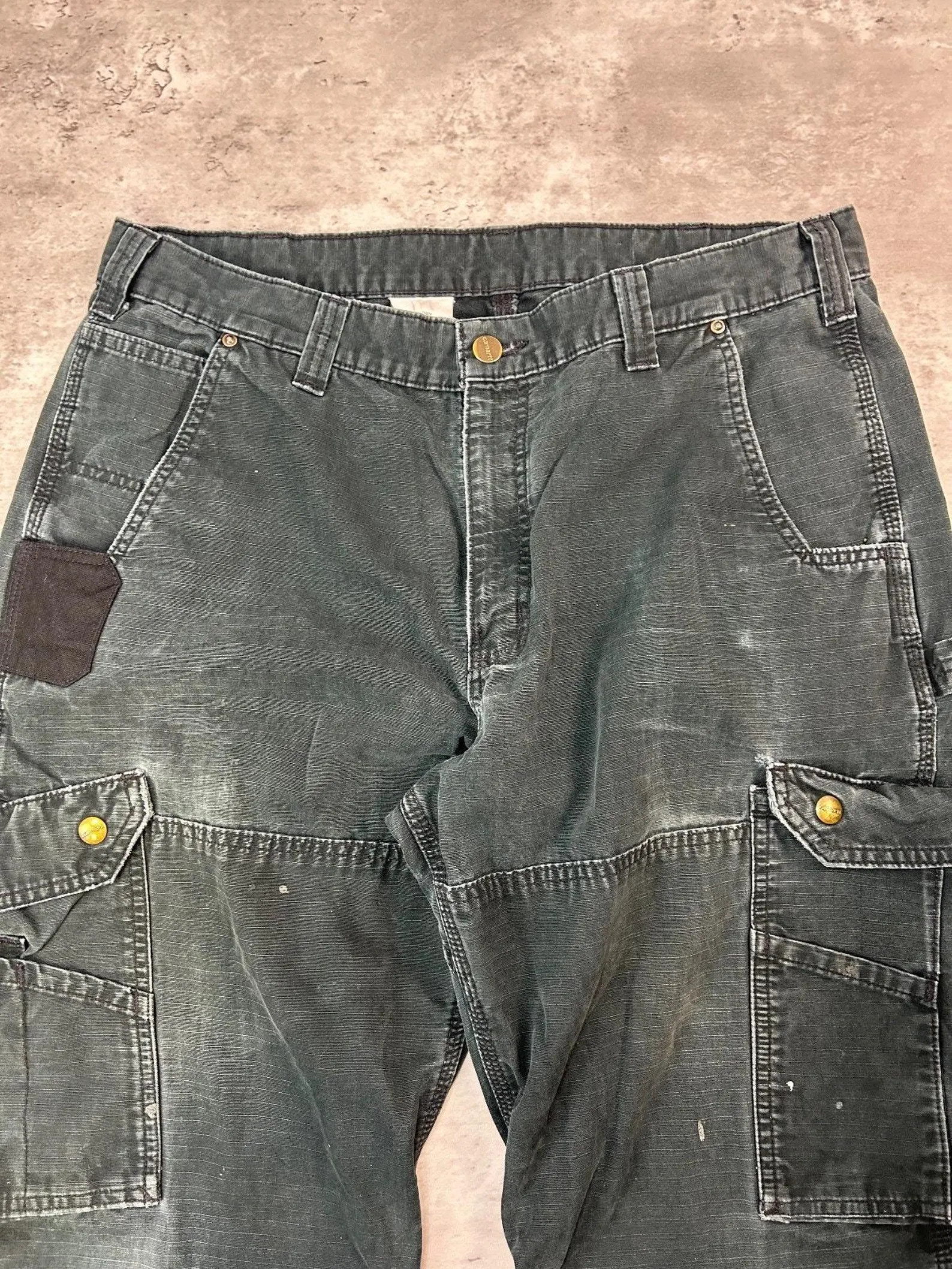 Vintage Carhartt Ripstop Canvas Workwear Cargo Pants Size 34 Black | Etsy (US)