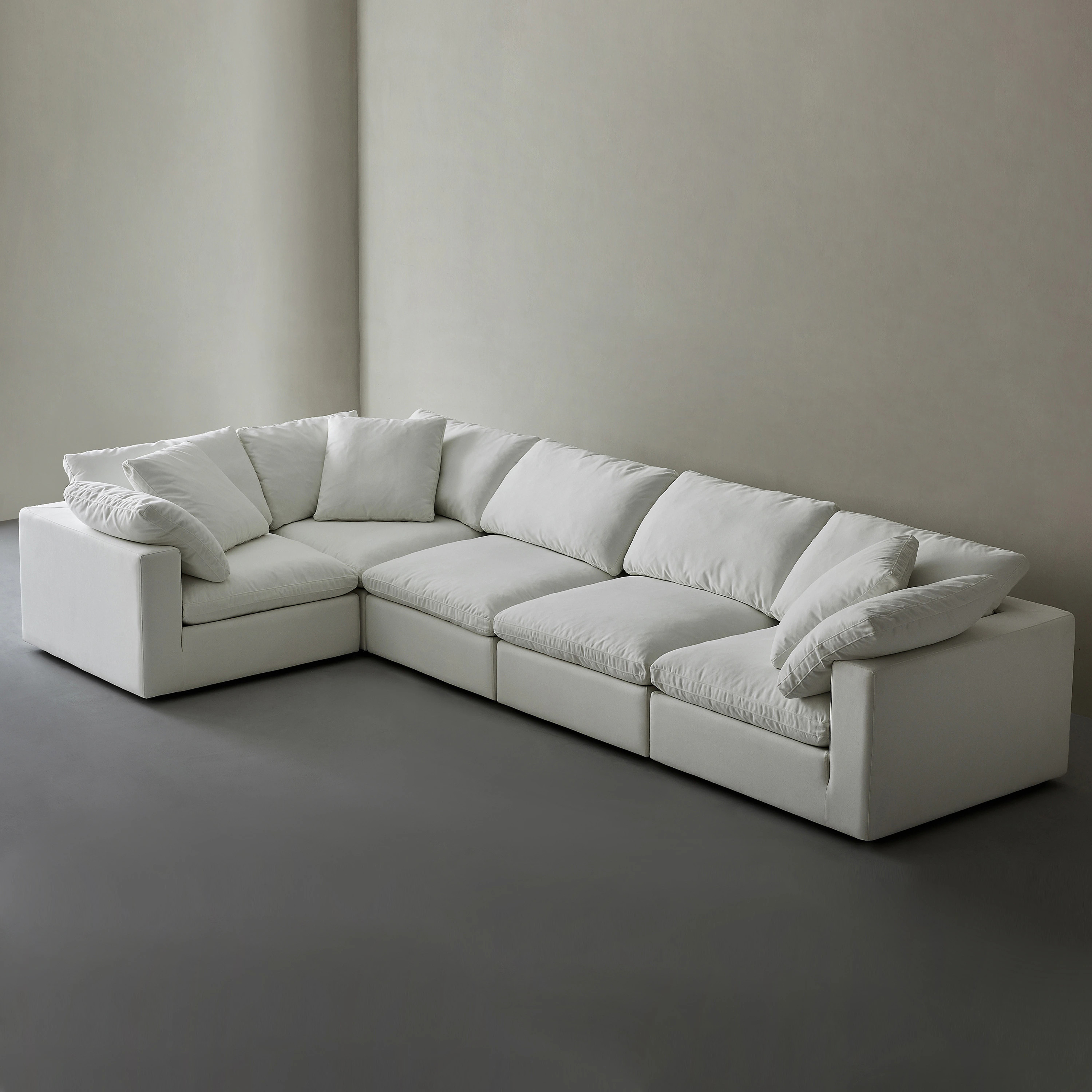 Lowe's Sofa 157-in W Casual Pearl White Linen 6-seater Sofa with Slipcover one_size | YSWL4+1-PW | Lowe's