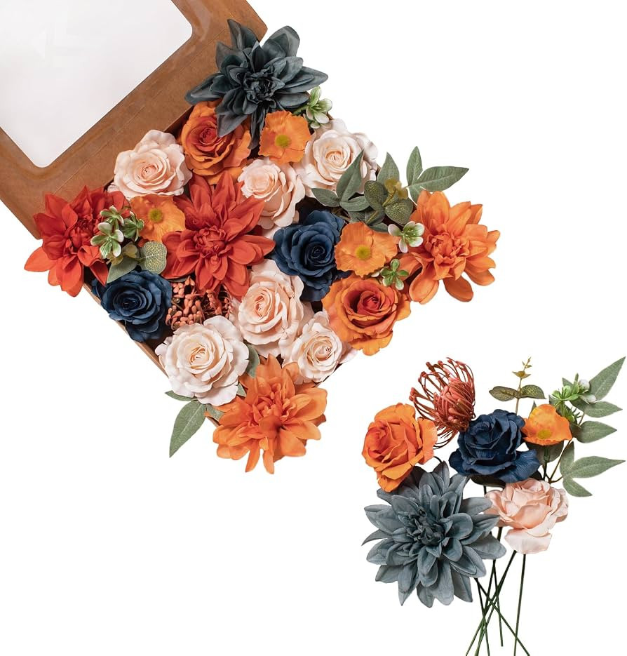 FANKO Fall Artificial Flowers DIY Bouquet Combo Faux Rose for Home Decor | Amazon (US)