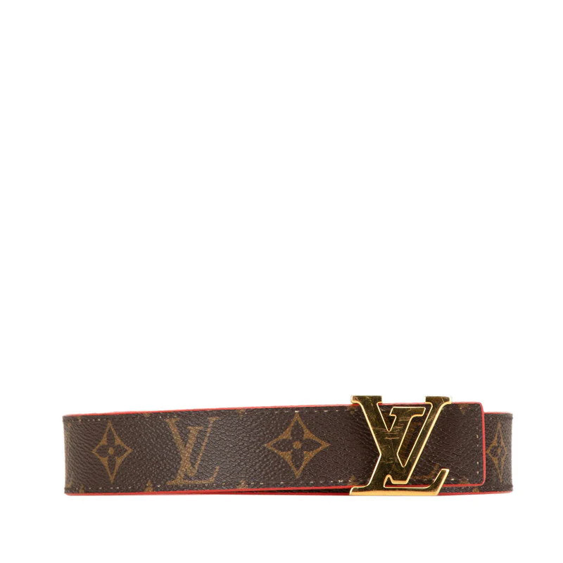 Louis Vuitton Monogram Belt Brown Red PVC Leather | Shop Simon