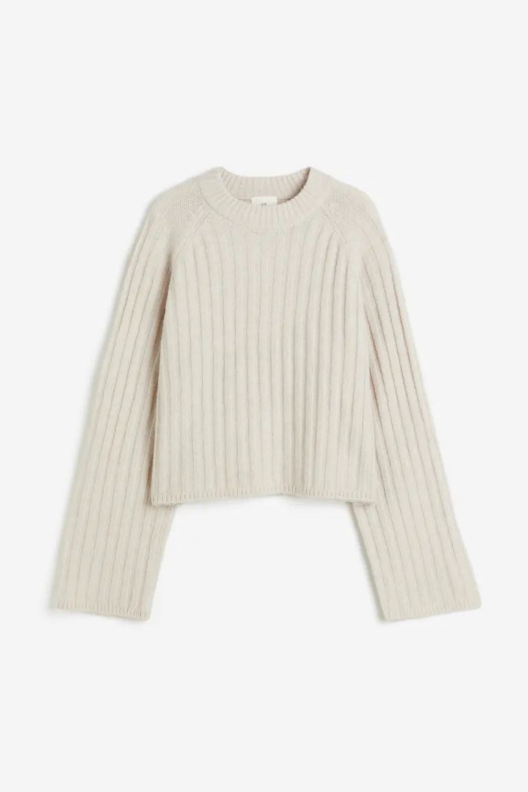Rib-knit Sweater - Light taupe - Ladies | H&M US | H&M (US + CA)