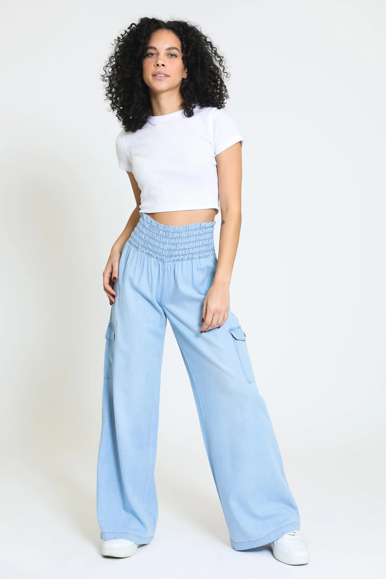 Boardwalk Wide Leg with Cargo Pockets - Light Indigo | ReWash