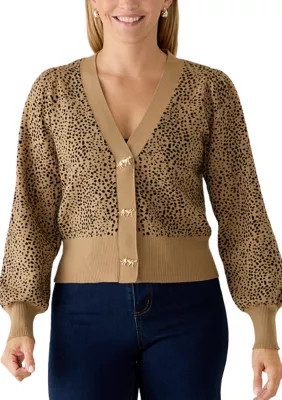 Petite Long Sleeve Button Front Cardigan | Belk
