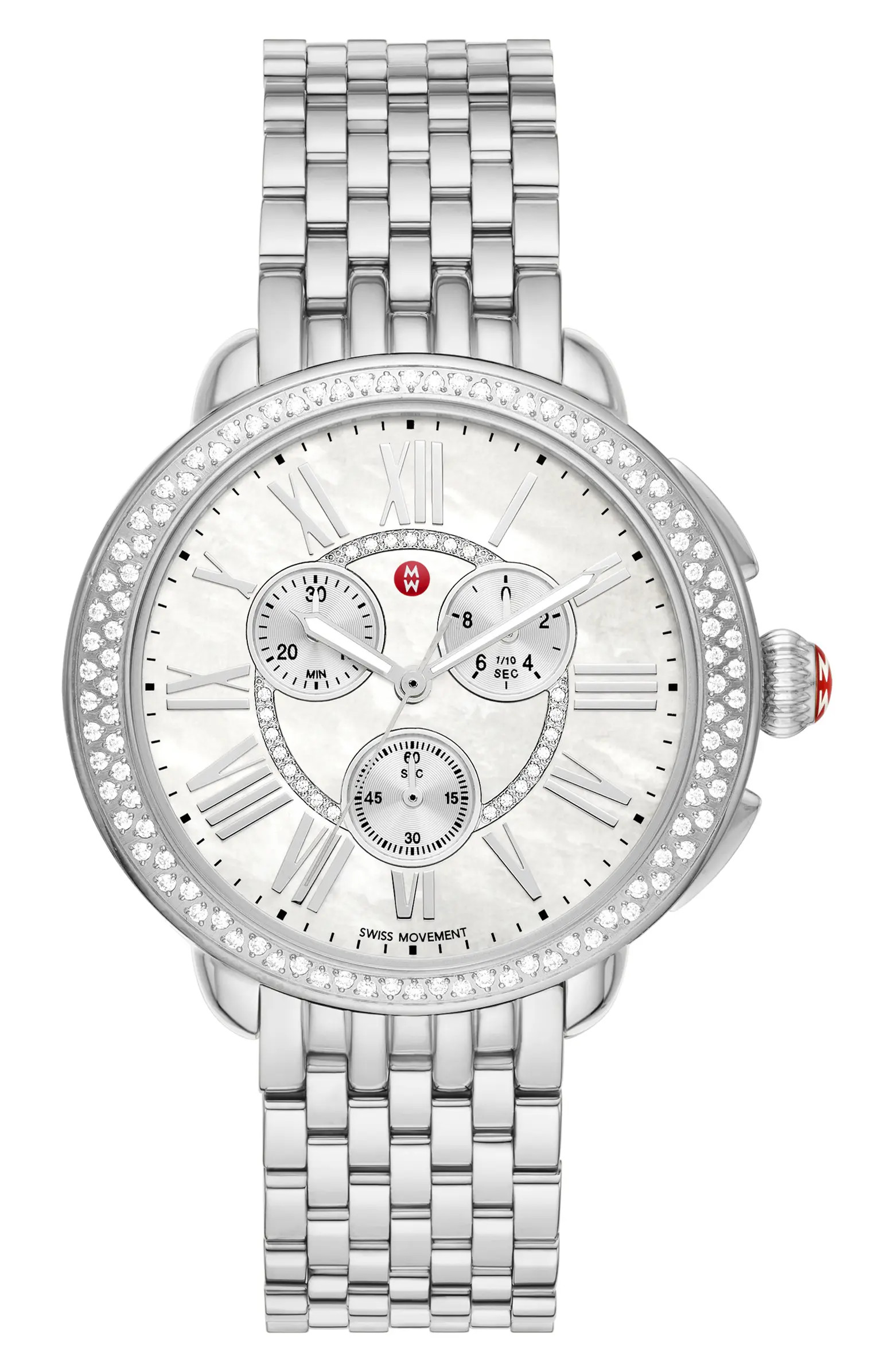 MICHELE Serein Diamond Bracelet Chronograph Watch, 40mm x 38mm | Nordstrom | Nordstrom
