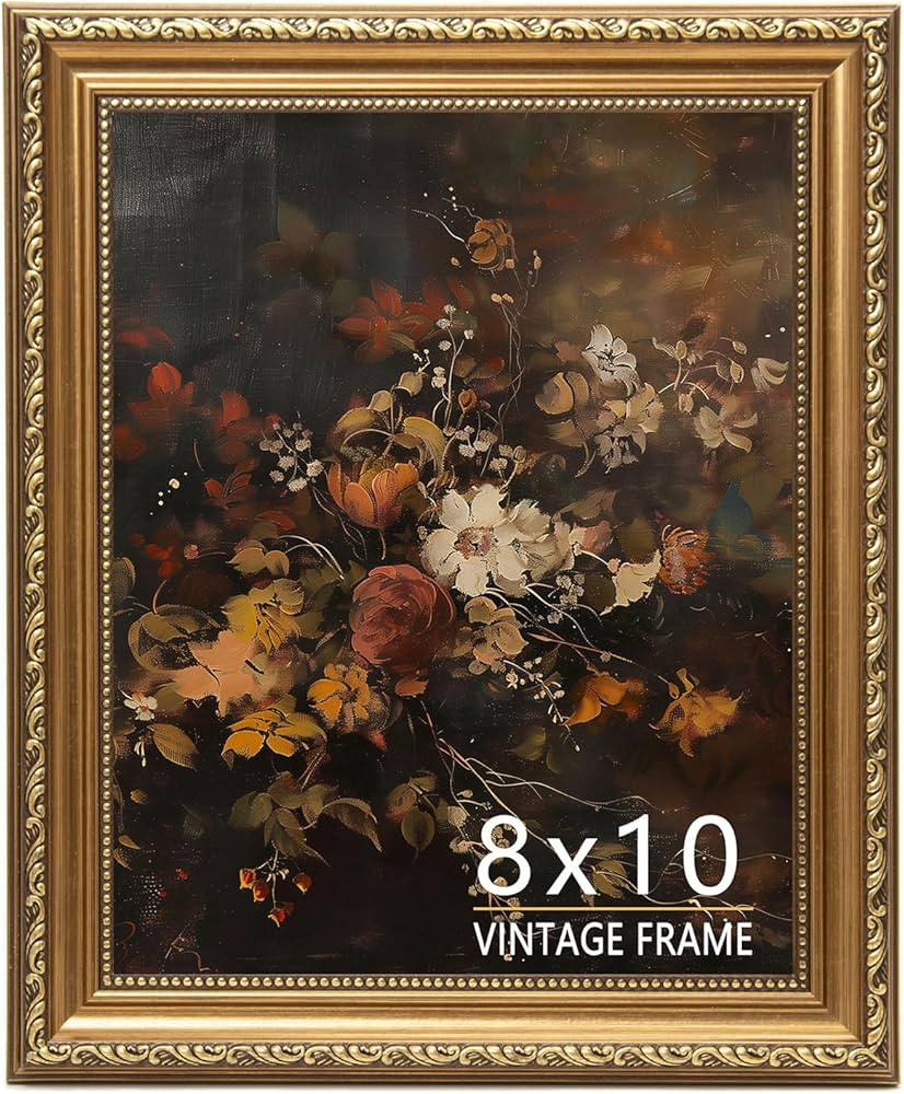 8x10 Picture Frame, Vintage Bronze Gold Picture Frame for Tabletop & Wall Mount, Antique Photo Fr... | Amazon (US)