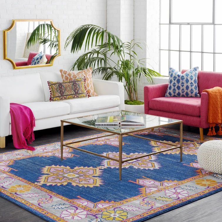 Arteaga Oriental Blue/Orange Area Rug | Wayfair North America