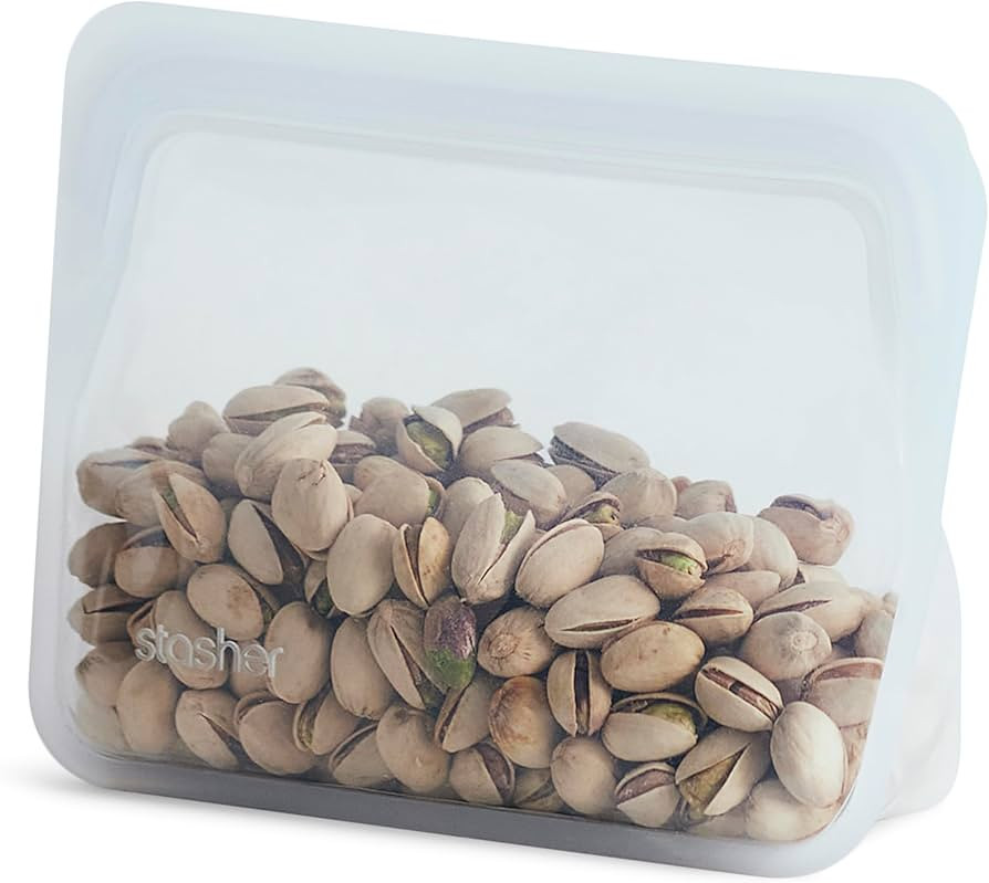Stasher Premium Silicone Reusable Food Storage Stand-Up Mini Bag, Clear, Microwave, Sous Vide, Di... | Amazon (US)