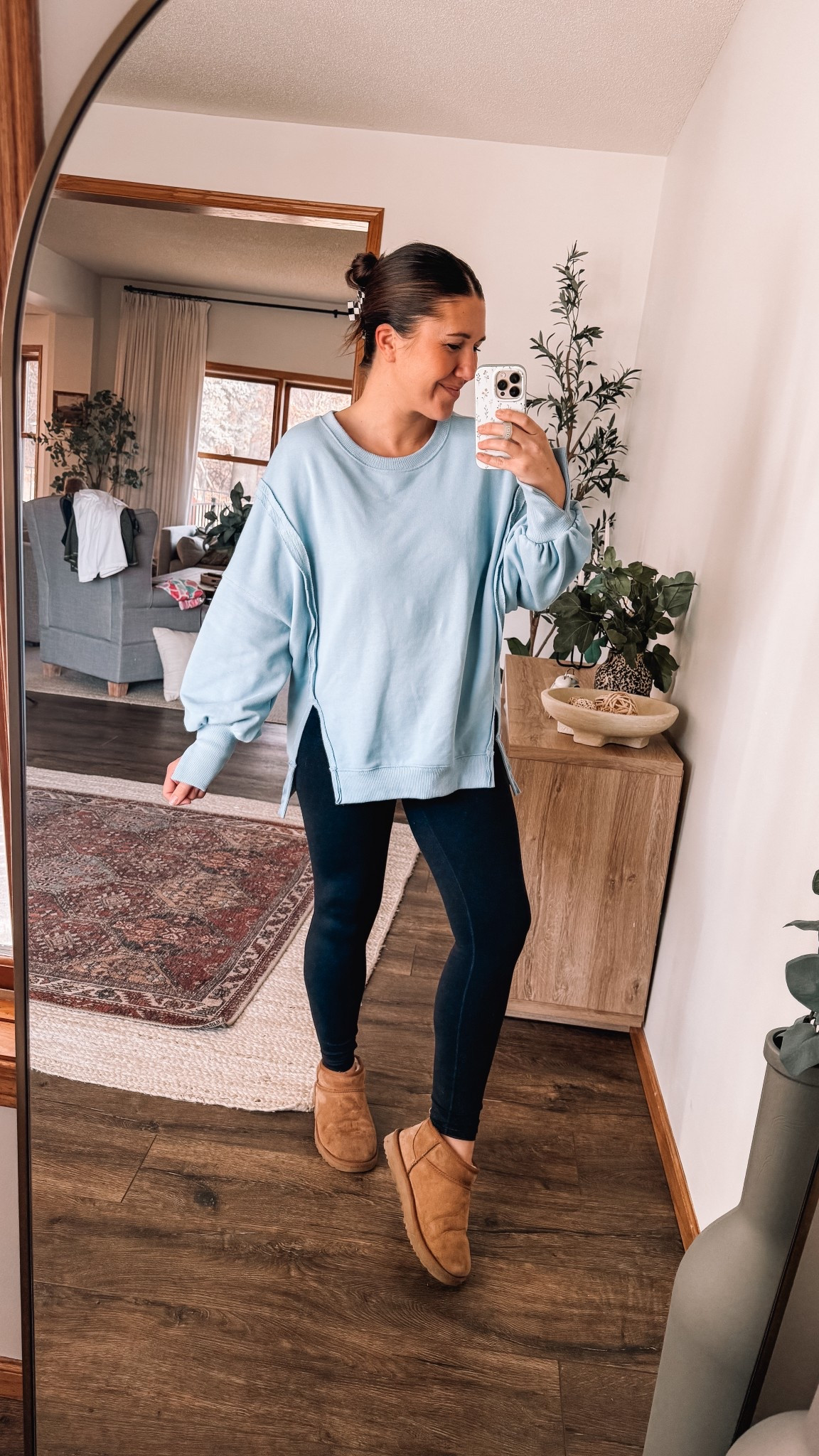 High waisted leggings on repeat with one of my favorite free people look for less sweatshirts! Medium in both 

#LTKStyleTip #LTKFindsUnder50