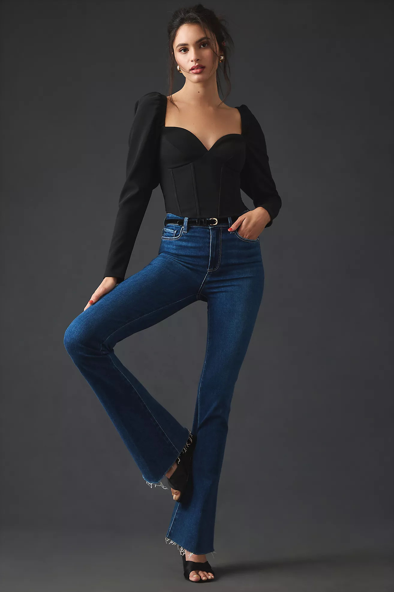 Paige Laurel Canyon High-Rise Flare Jeans | Anthropologie (US)