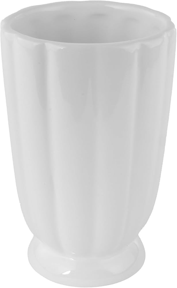 Draper James Small Scalloped Vase for Flowers, White Flower Vase for Centerpiece/Table/Shelf, Whi... | Amazon (US)