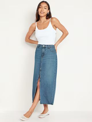 Mid-Rise Jean Maxi Skirt | Old Navy (US)