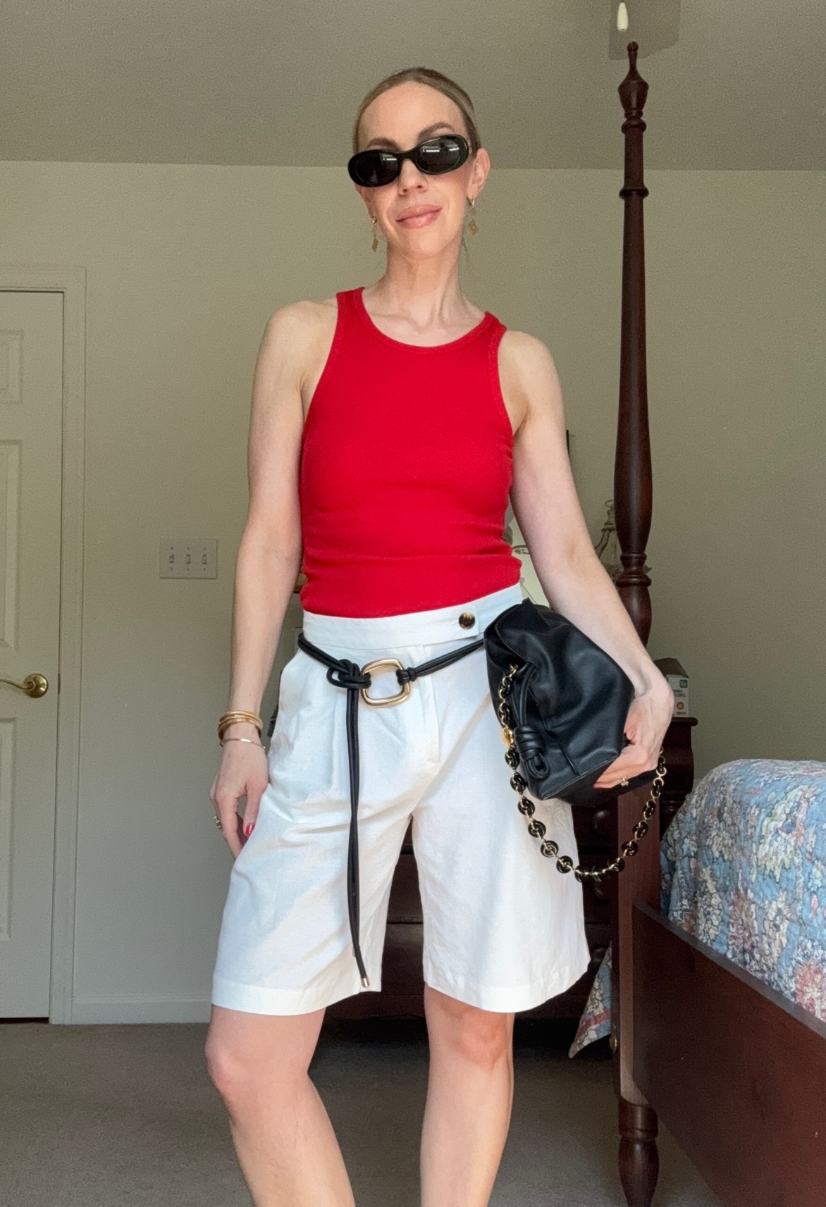Obsessed with this leather rope belt from @Madewell - on sale this weekend! 

Summer vacation, date night, tomato red tank, white linen shorts

#LTKSaleAlert #LTKTravel #LTKSeasonal